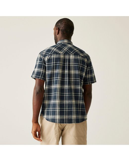 Regatta Blue Loran Long-Sleeve Plain Shirt for men