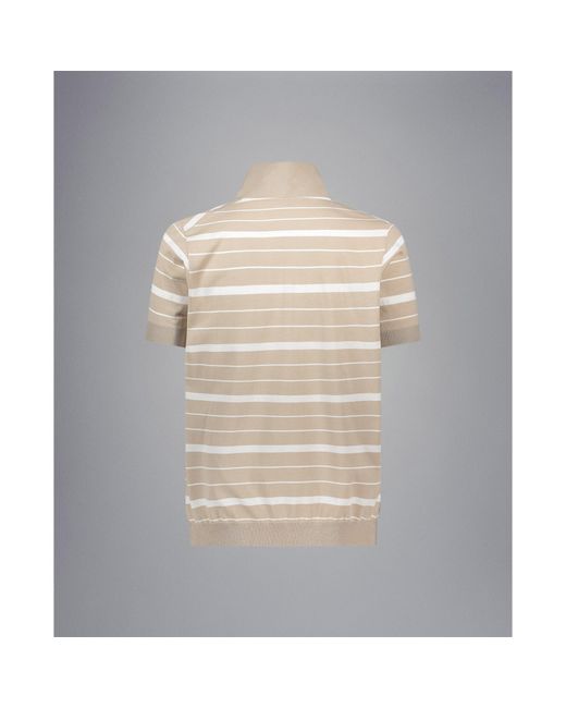 Paul & Shark Natural Stripe Short Sleeve Polo Shirt for men