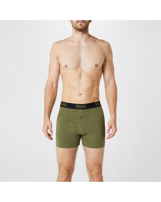 Lonsdale Green 2 Pack Boxer Shorts for men