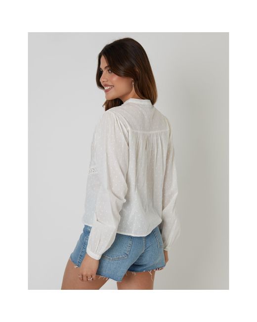 Threadbare Gray Rani Boho Short-Sleeve Blouse