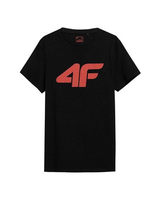 4F Black Big Logo T-shirt for men