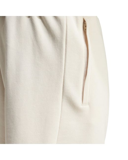Adidas Originals White Fleece Jogger Shorts for men