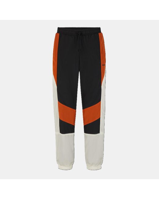 HUGO Black Delem Closed Hem Woven Tracksuit Joggers for men