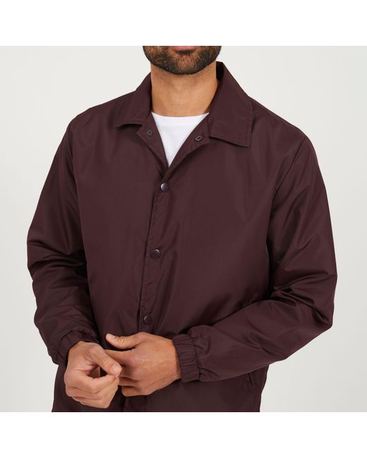 Brave Soul Red Lightweight Coach Jacket With Drawcord Hem for men