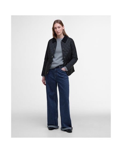 Barbour Black Annandale Diamond Quilted Long Sleeve Hip Length Jacket