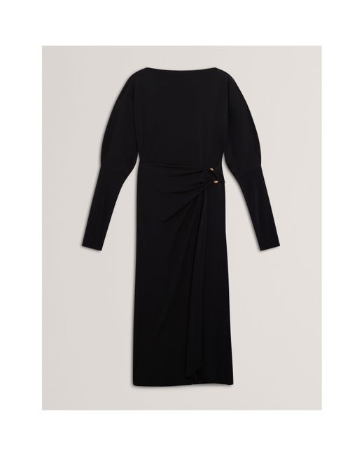 Ted Baker Black Midi Wrap Dress
