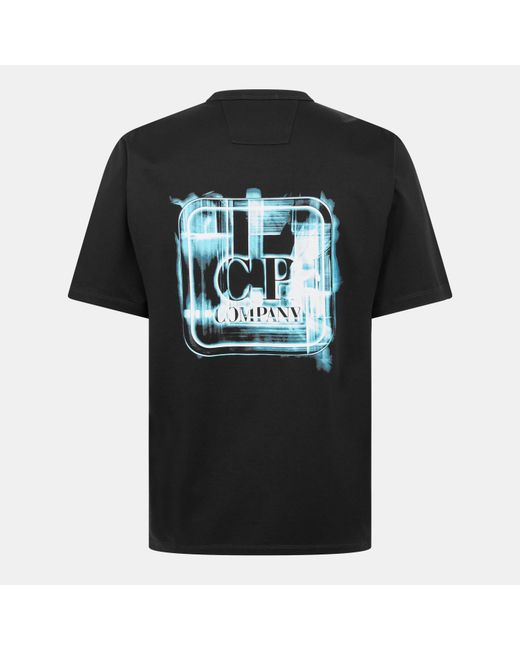 CP COMPANY METROPOLIS Black Stencil Large T-Shirt for men
