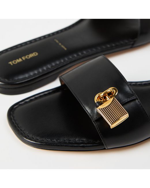 Tom Ford Black Flat Sandals