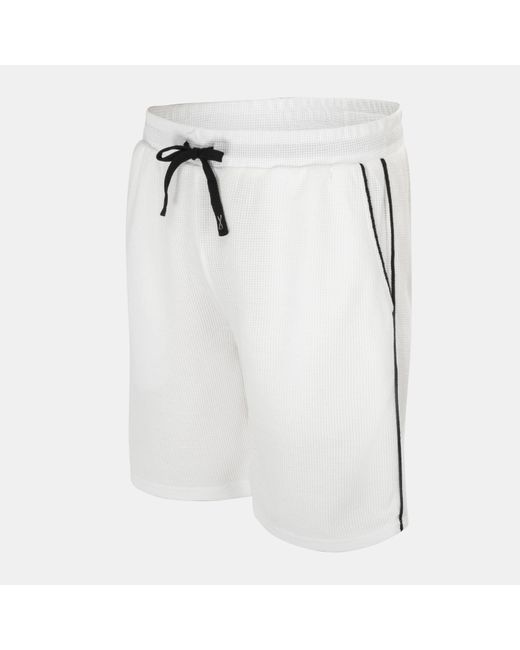 Fabric White Waffle Shorts for men