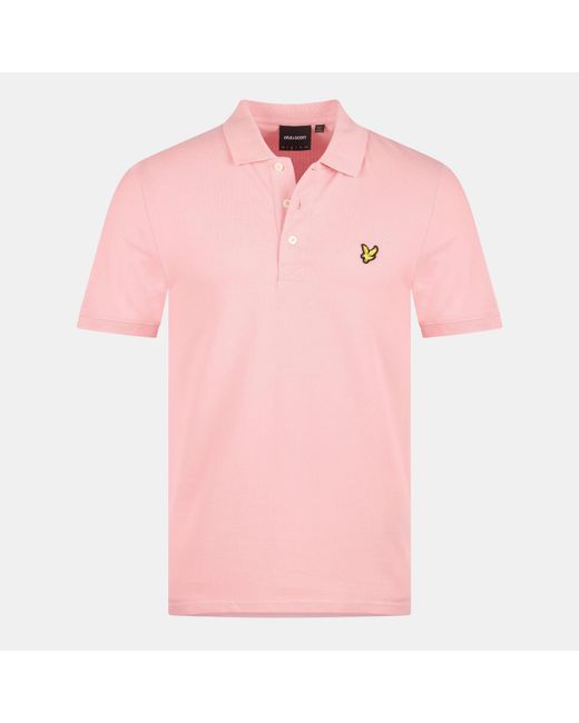 Lyle & Scott Pink Basic Short Sleeve Polo Shirt for men