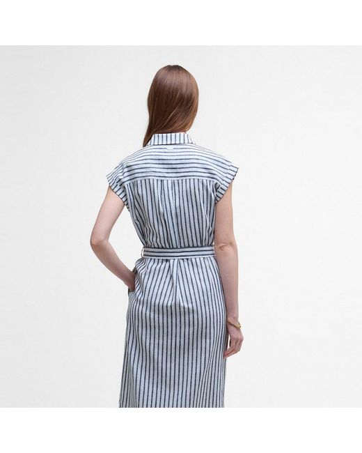 Barbour Blue Abby Tailored Button-Through Shirt Dress