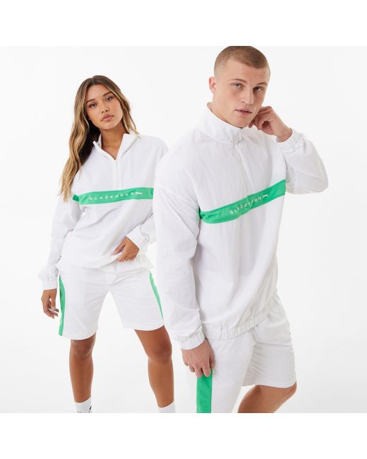 Slazenger 1881 White Ft. Aitch Contrast Half Zip Track Top