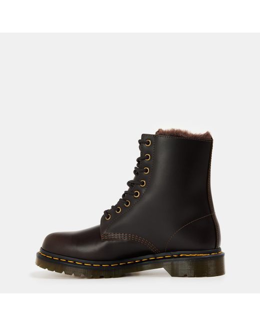 Dr. Martens Black 1460 Serena Faux Fur Lined Boots