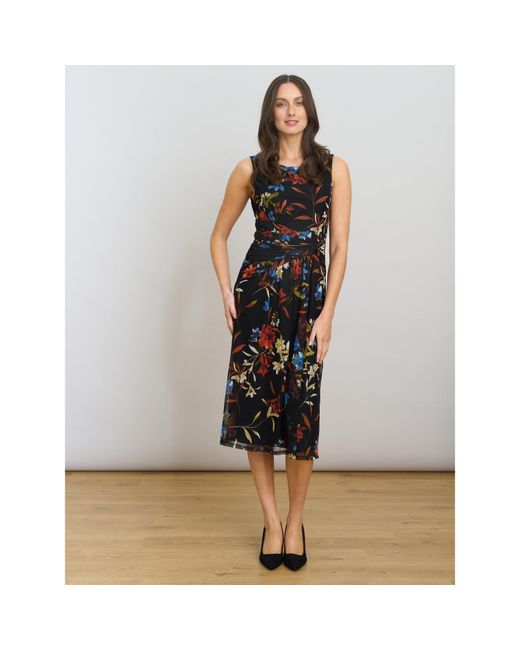 Gina Bacconi Black Sleeveless Floral Dress