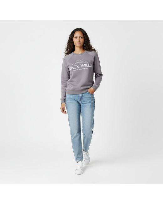 Jack Wills Gray Hunston Graphic Crew Neck Sweatshirt