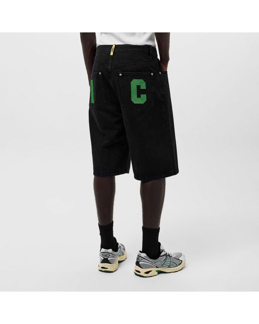 ICECREAM Green Denim Shorts for men