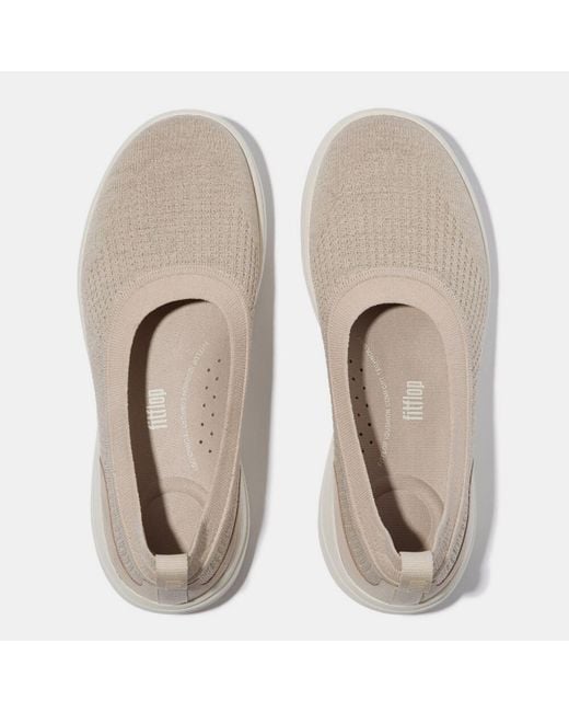 Fitflop Natural Super-Q Knit Ballet Flats