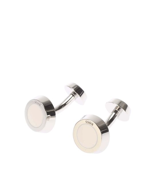 Boss Metallic Simony Polished-Tone Cufflinks for men