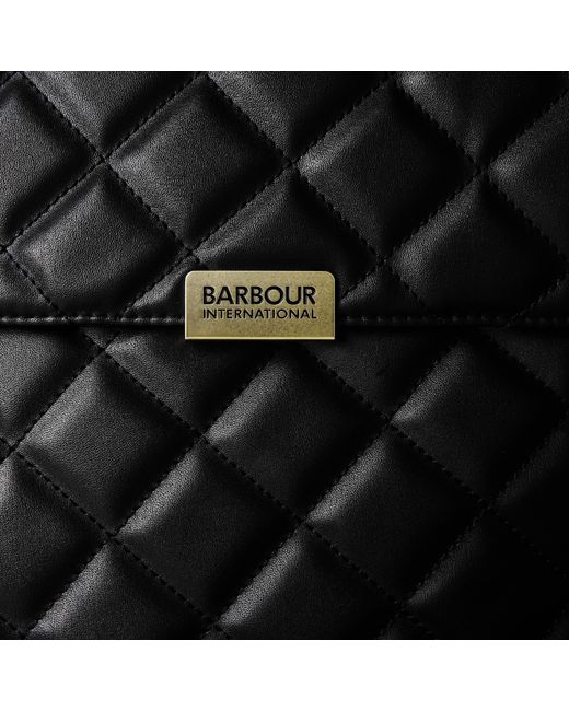 Barbour Black Quilted Hoxton Backpack