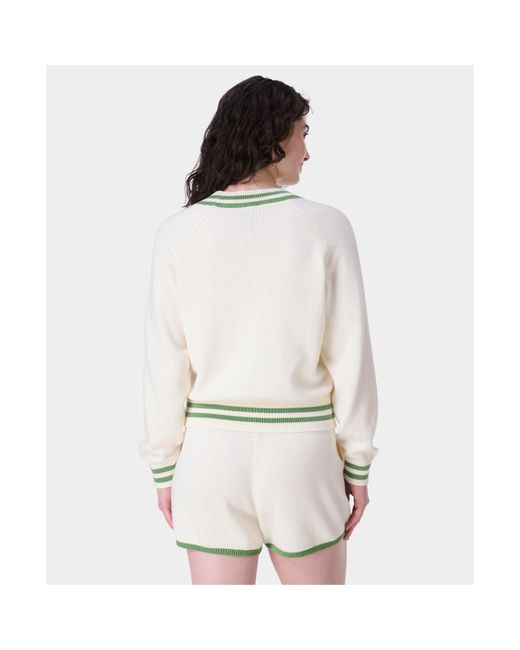 Sweaty Betty White Lightweight Knit Streamlined Fit Crew Neck Jumper