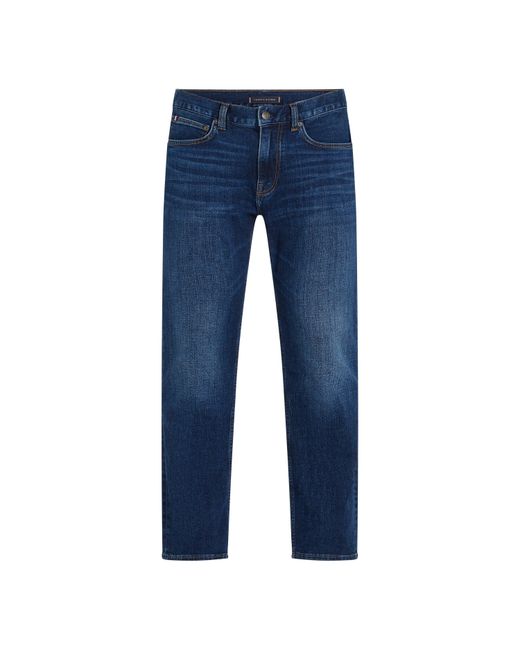 Tommy Hilfiger Blue Denton Whiskered Straight Leg Jeans for men
