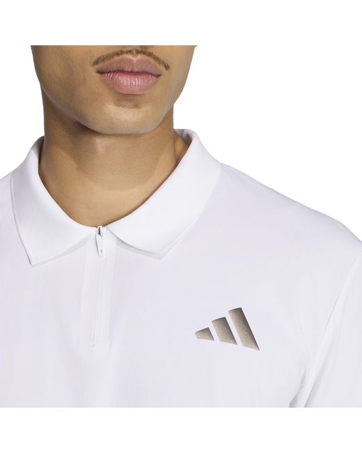 Adidas White Wim Short-Sleeve Polo Shirt for men