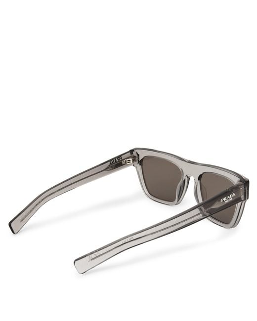 Prada Gray Rectangle Sunglasses for men