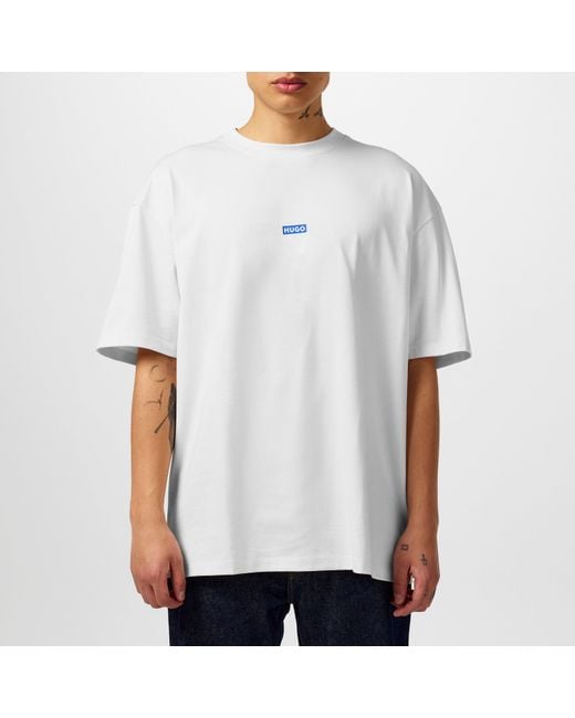 HUGO White Printed Logo Back T-Shirt With Mcmxciii Text for men