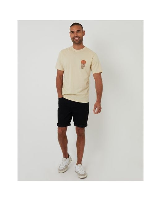 Threadbare Natural Cacti Regular Fit T-Shirt for men