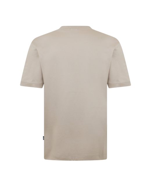Boss Gray Taut Minimalist Design T-Shirt With Logo Detail for men