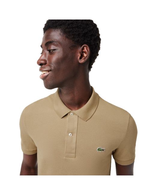 Lacoste Natural Short Sleeve Logo Polo Shirt for men
