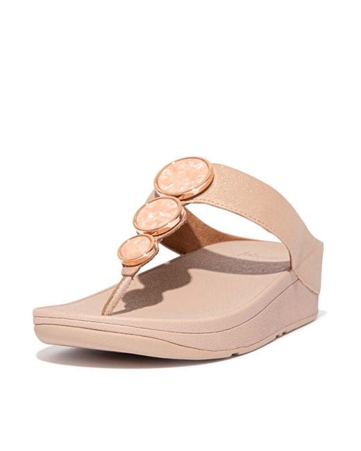 Fitflop Pink Fit Flop Halo Shimmer Toe-Post Sandals