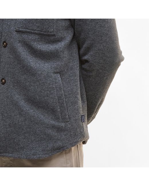 Barbour Gray Marlow Wool Long Sleeve Overshirt for men