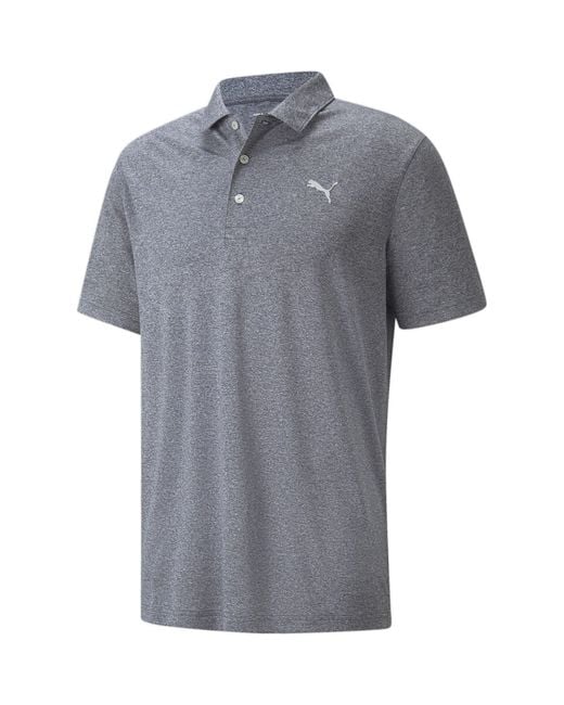 PUMA Gray Performance Heather Polo Shirt for men