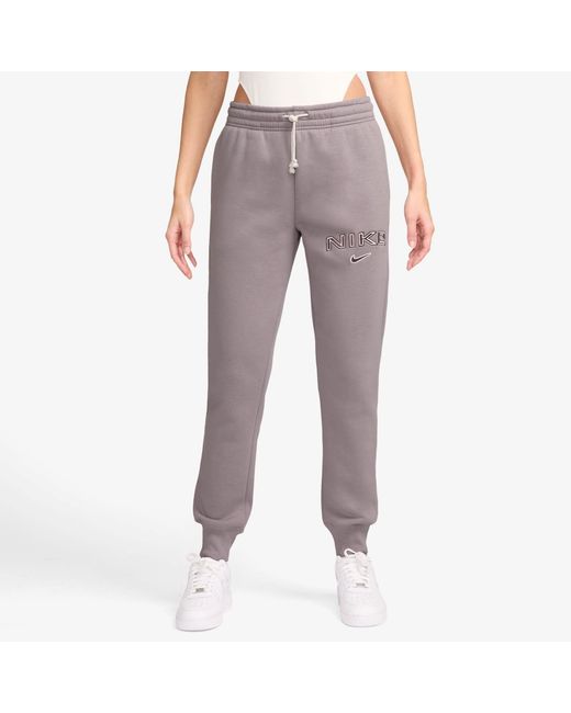Nike Purple Sportswear Phoenix Fleece Mid-Rise Logo Sweatpants