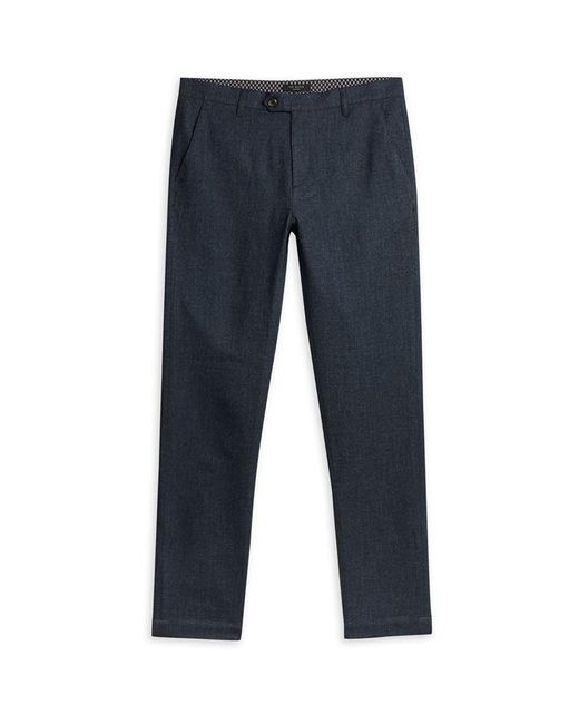 Ted Baker Blue Haloe Super Slim Fit Semi Plain Trouser for men
