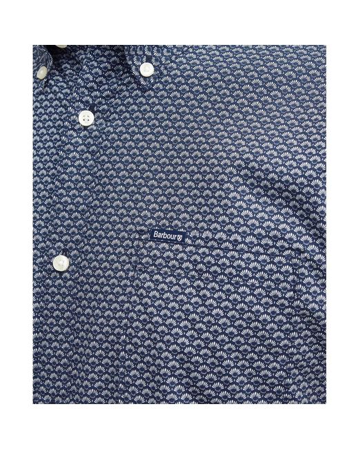 Barbour Blue Shell Tailored Short Sleeve Shirt for men