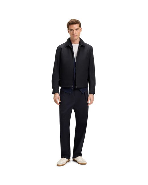 Boss Blue Beckham Cotton Zip Long Sleeve Overshirt for men