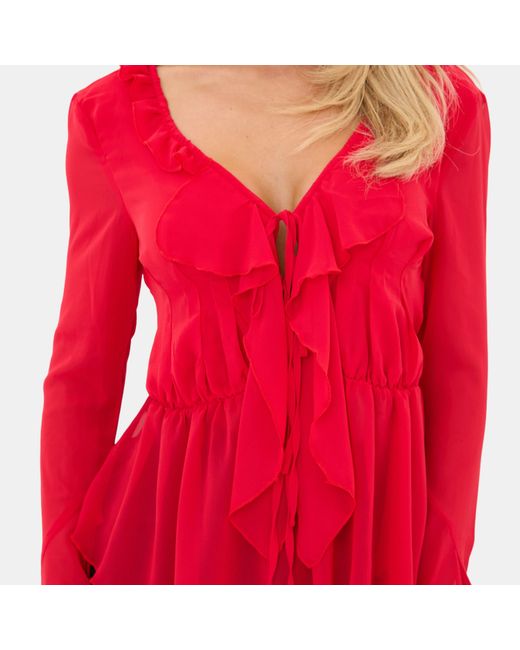 I Saw It First Red Ruffle Top