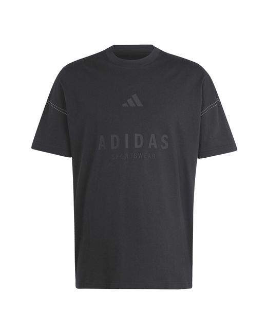 Adidas Black All Season Graphic Cotton T-Shirt for men