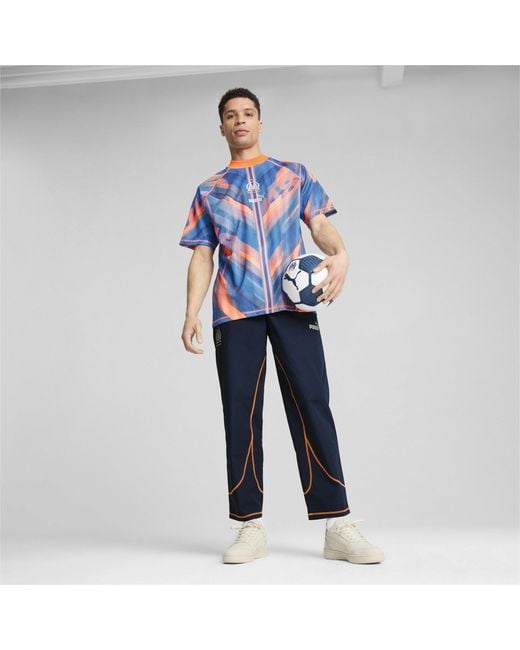 PUMA Blue Olympique Marseille Statement T-Shirt 2024 2025 Adults for men