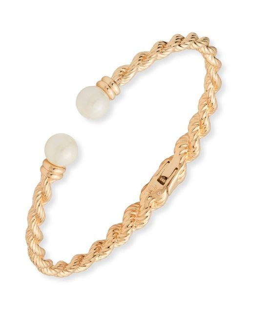 Ralph Lauren Metallic Lauren Ralph Lauren & Pearl Rope Cuff Bangle