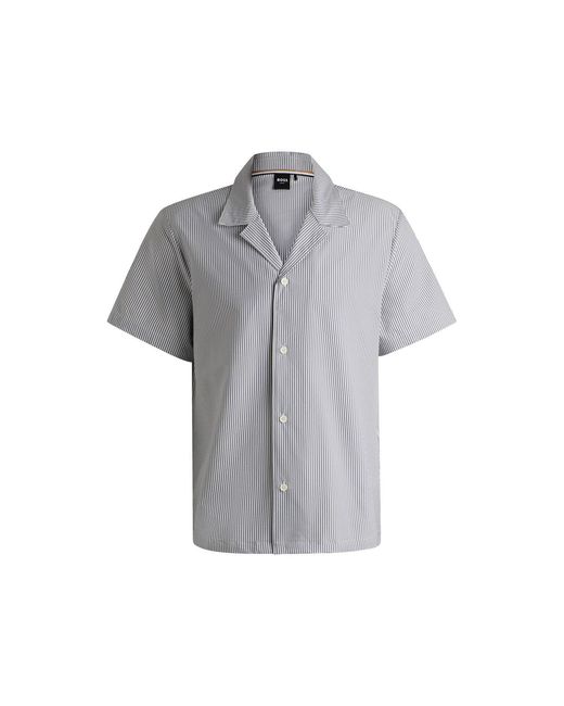Boss Gray Velvetfish Beach Shirt for men