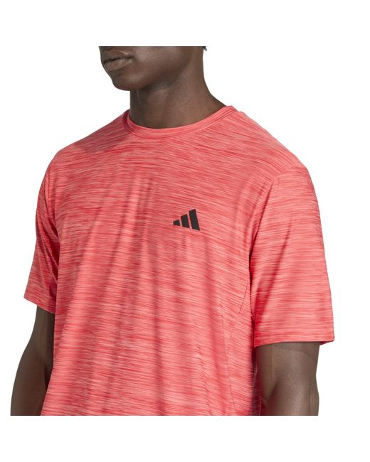 Adidas Pink Train Essentials Stretch Training T-Shirt for men