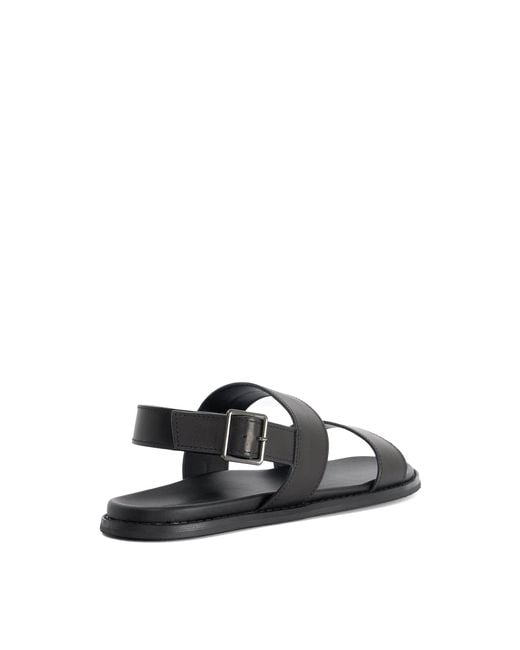 Dune Black Flat Sandals for men