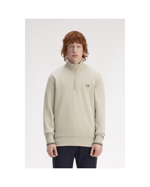 Fred Perry Natural Fredperry Half Zip Top for men