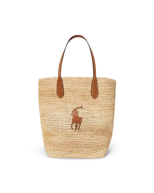 Polo Ralph Lauren Metallic Natural Tote Bags
