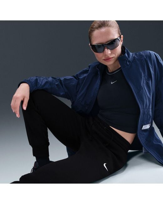 Nike Black Sportswear Phoenix Fleece Mid-Rise Sweatpants