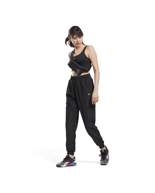 Reebok Black Workout Ready Woven Performance Tracksuit Bottom