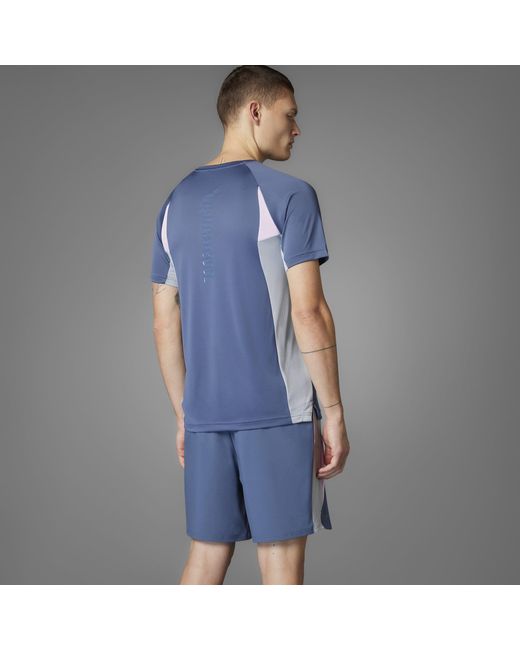 Adidas Blue Climacool Colorblock T-Shirt for men